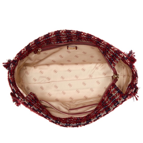 guess cessily tweed tote